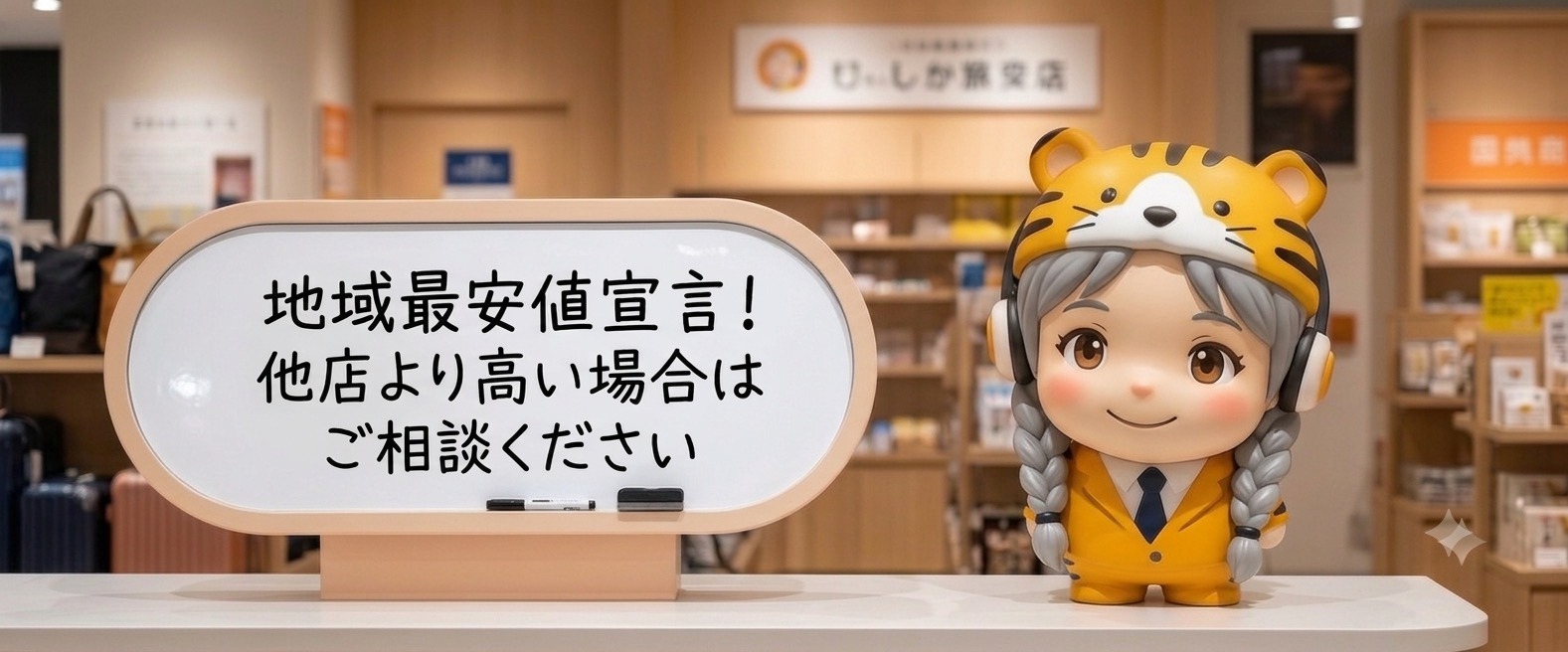 地域最安値宣言！他店より高い場合はご相談ください。虎の子のご案内